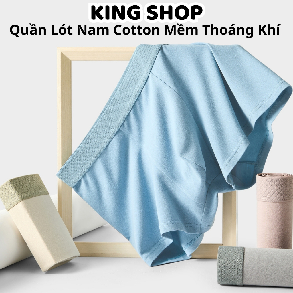 ชุดชั้นในผ้าฝ้ายรูปทรงต้นขาสําหรับผู้ชายมีหลายสีให้เลือก King Shop N-777 กางเกงบ็อกเซอร์ด้านล่าง 2 ช