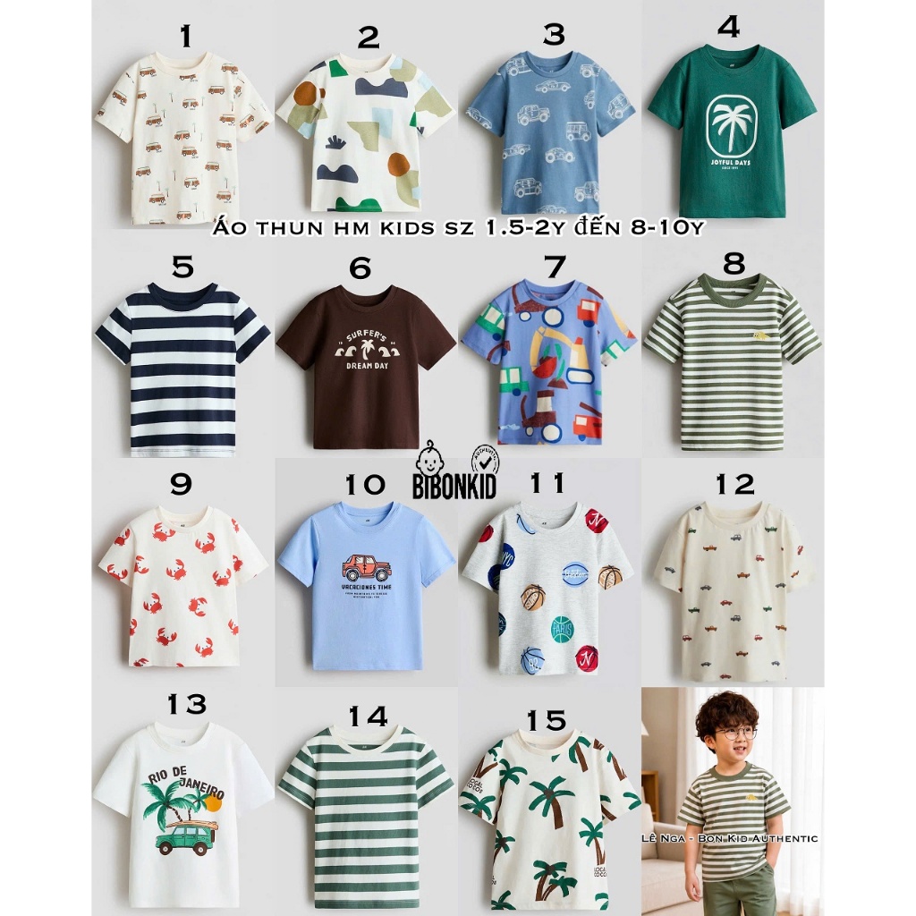 [Bibonkid] HM US/UK เสื้อยืดเด็กขายปลีก ไซส์ตั้งแต่ 1.5-2y ถึง 8-10y