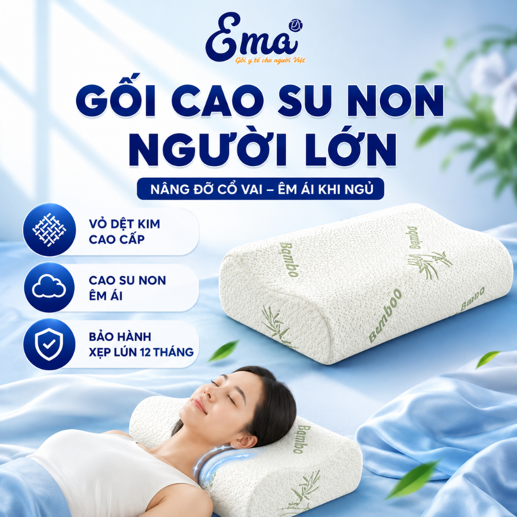 (NEW) หมอนเมมโมรีโฟมสําหรับผู้ใหญ่ Ema - ดีไซน์หยักรองรับคอและไหล่ - รุ่นเปลือกหอยใหม่