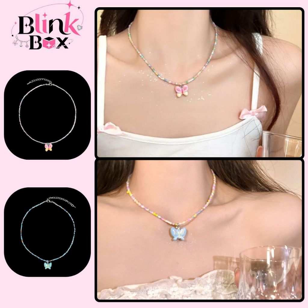 สร้อยคอลูกปัด Blink Box - สร้อยคอโชคเกอร์หลากสีสไตล์ลูกกวาด Y2K DC05
