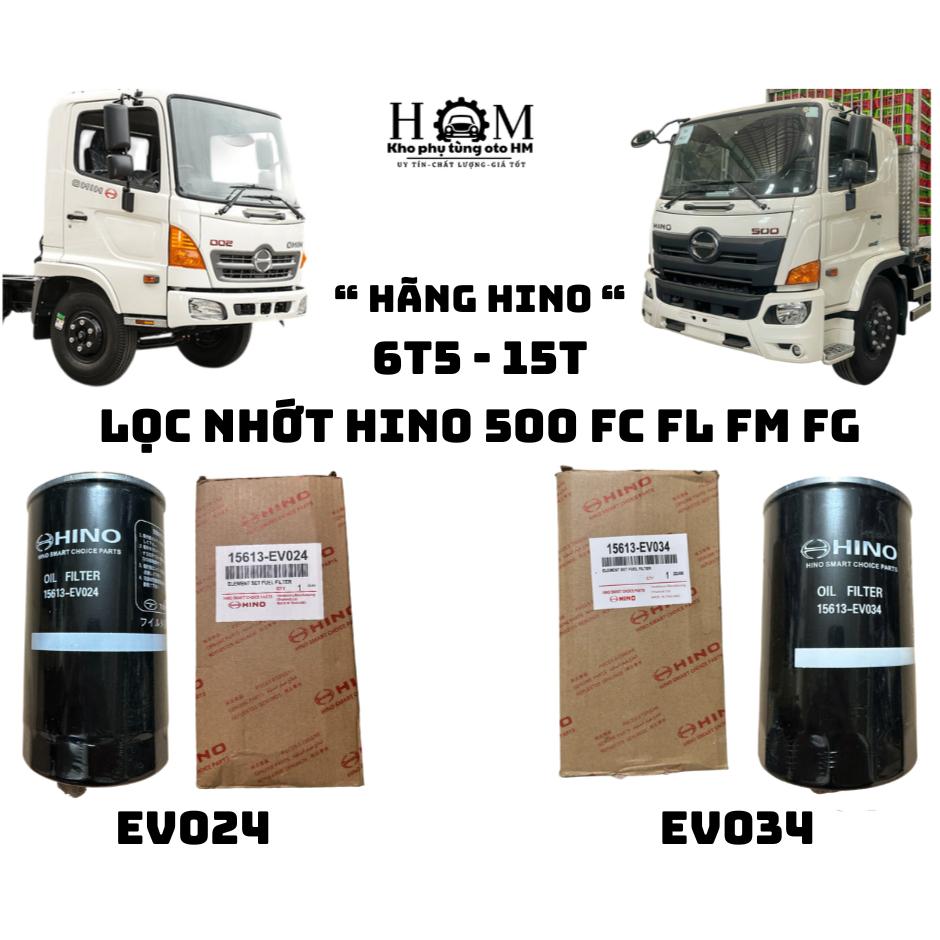 กรองน้ํามันเครื่อง Hino 500 FC FG FL FM 6T5-15T Hino Thailand 15613-EV024 15613-EV034