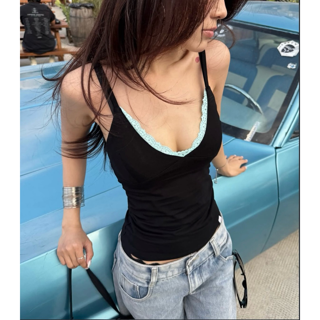 Pre/ Tiemmem ( Lace Trim Cami Top ) แบรนด์เวียดนาม (14-20days) อ่านด้านล่างก่อนสั่ง