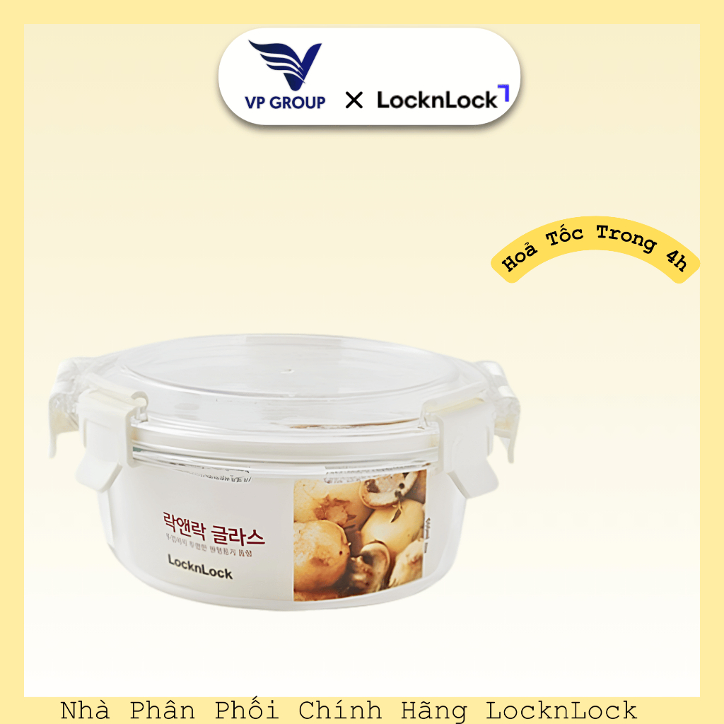 [LocknLock] กล่องแก้วทนความร้อน Tritan LocknLock 950ML พร้อมฝาปิดโดม สีขาว - LLG896 (VPG)