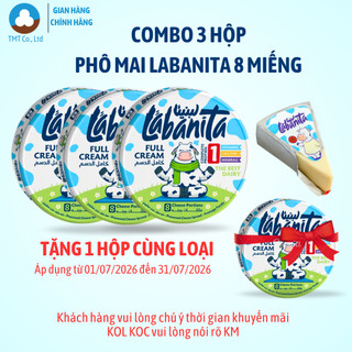 Combo 3 Hộp Phô mai Labanita 8 miếng 120g nhập khẩu Ai Cập, làm từ sữa, không dầu cọ, Date T3.2027