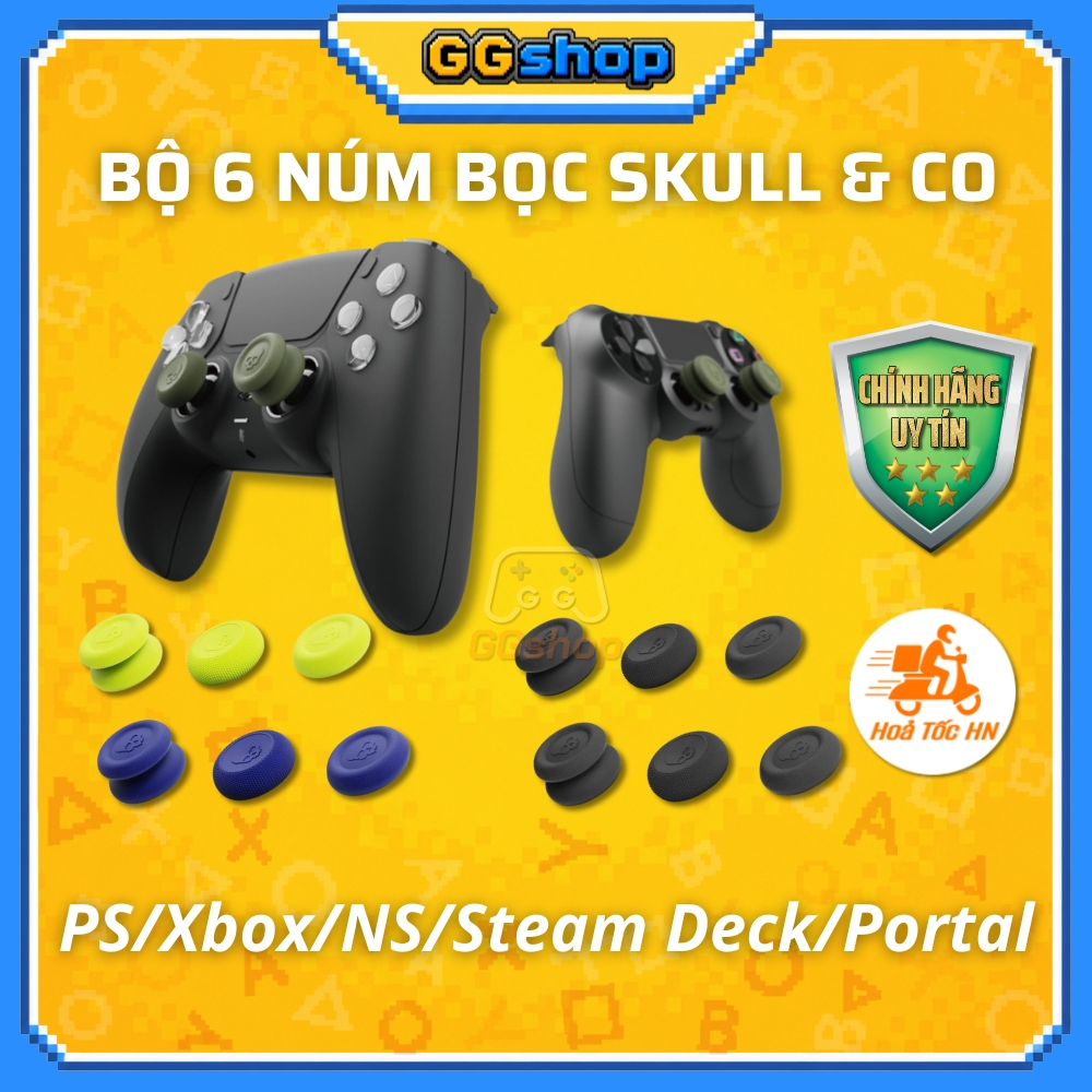 ฝาครอบลูกบิดแบบอะนาล็อก Skull & Co สําหรับคอนโทรลเลอร์ PS5/PS4/Xbox/Pro/NS/Steam Deck/M6HD/J20