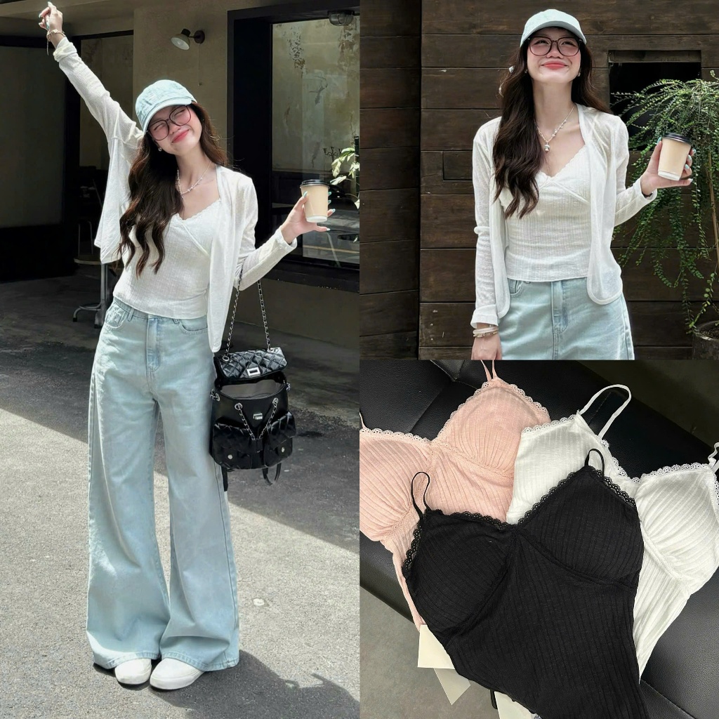 (OLDSCHOOL PHOTO)(PADDING READY) เสื้อเชิ้ต 2 ชิ้น มีฟองน้ํา QC และตัดขอบลูกไม้ V-cut QC6833 Oldschool