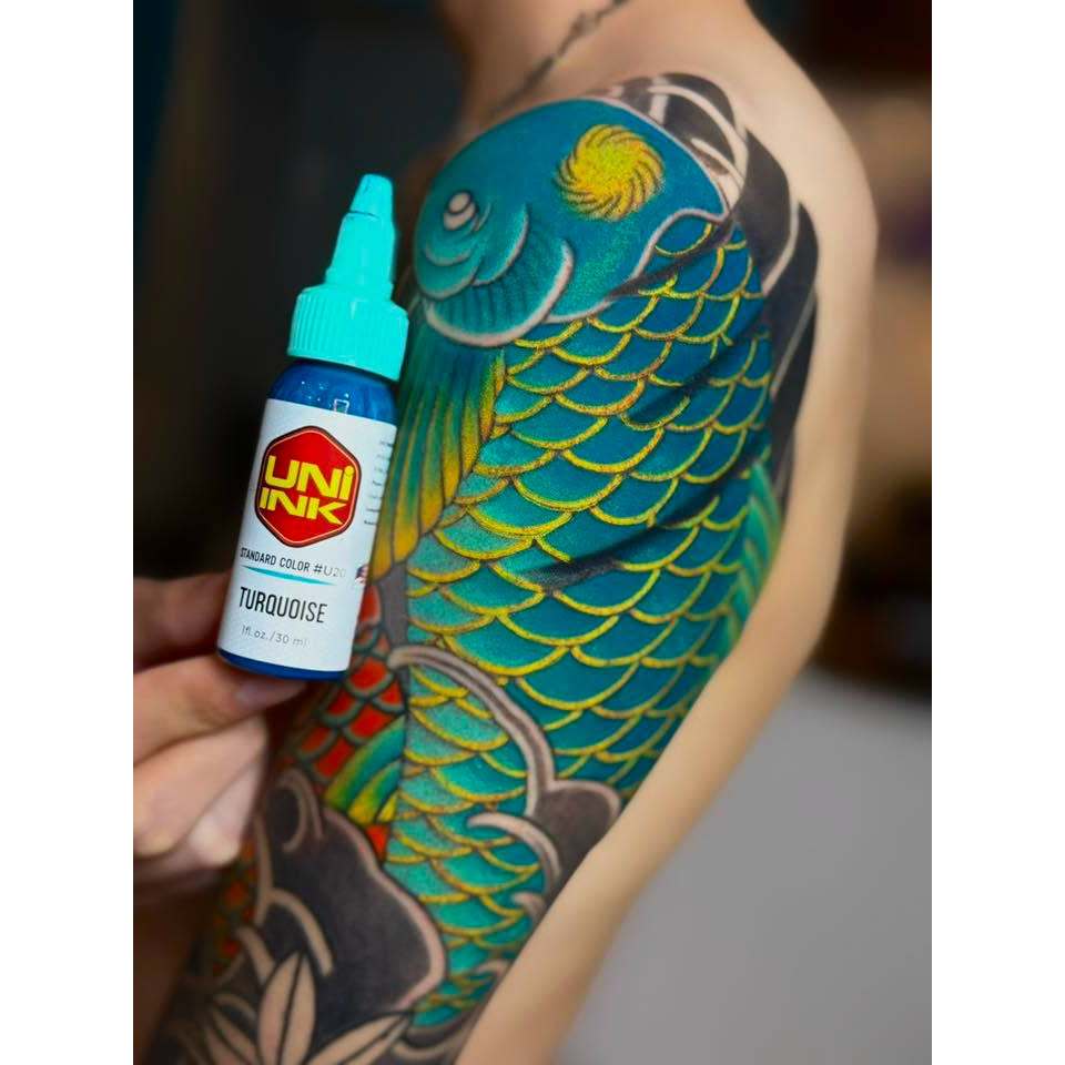 ของแท้ UNI Ink Turquoise Tattoo Ink โทนเทอร์ควอยซ์สีเข้ม