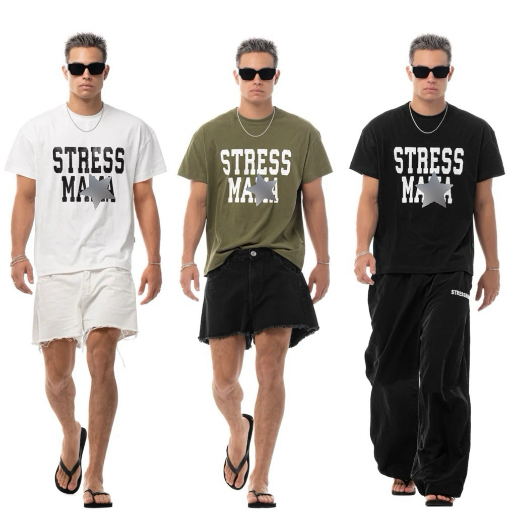 เสื้อยืด SSMA Basic Fall25 พร้อมพิมพ์ตัวอักษรสามสี ดํา / ขาว / โอลีฟ (แถมกระเป๋า SSMA)