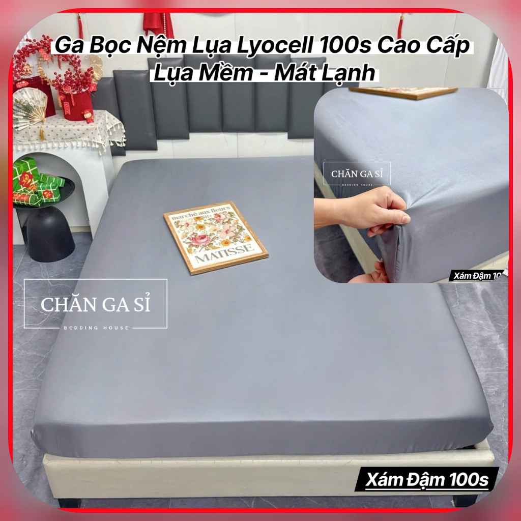 PREMIUM MODEL Lyocell 100s Silk Mattress Sheets Soft, Airy - Chunky Sheets - ผ้าปูที่นอนขายส่ง HCM