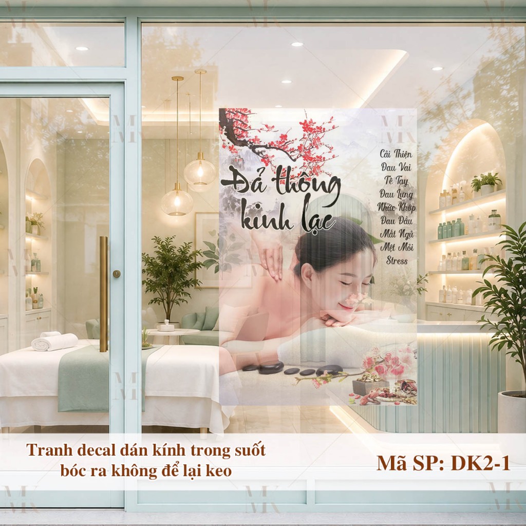 Decal Painting in Spa Shop Glass Sticker กาวลอกติด ผ้าใบ MK