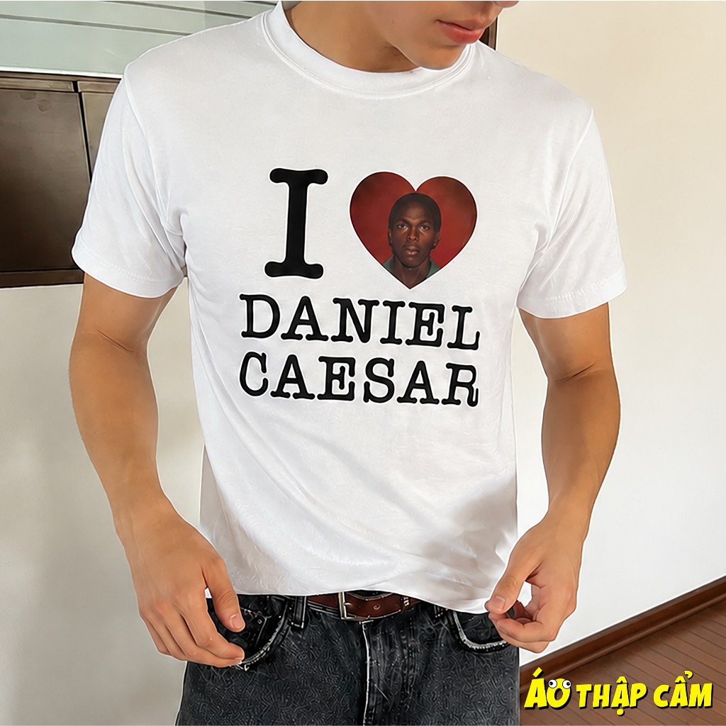 [เกรดพรีเมียม] เสื้อยืด เบบี้ที I Love Daniel Caesar สไตล์เรโทร ยุโรป อเมริกา US UK ผ้าคอตตอน 100% ช