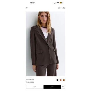 PULL&BEAR Blazer เสื้อสูทสีดำ ผ้านิ่มๆ งานแท้ ผ้าดีมาก