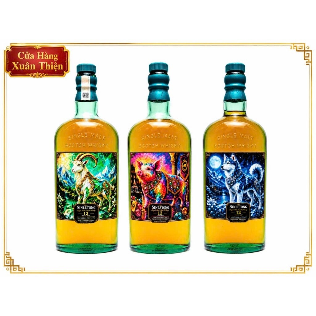 British Singletong Limited 12 Zodiac Animals Bottle 700Ml แก้วคุณภาพสูง ขวดเปล่าไม่มีของเหลวด้านใน