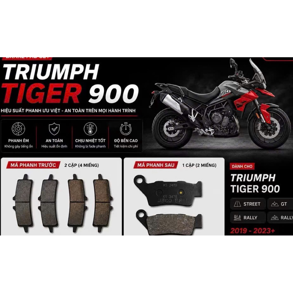ผ้าเบรค เหมาะสําหรับดิสเบรค ทรัมph เสือ 900 (2019-2024)สินค้าคุณภาพสูง... ️ ️ ️ ️ ️ ️ ️ ️ ️ ️ ️
