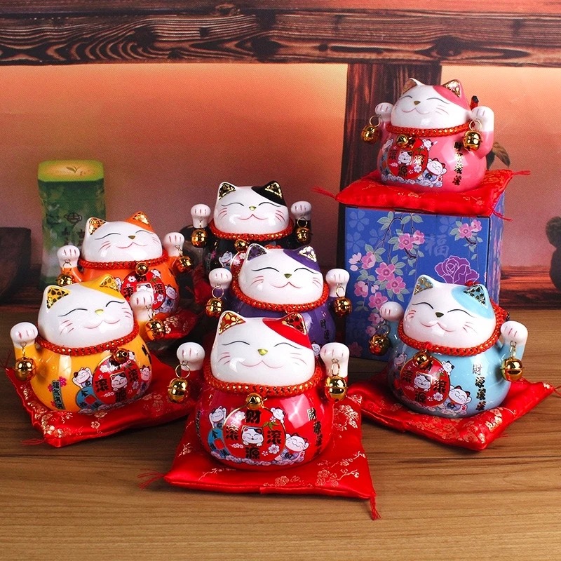 Maneki Neko God of Wealth Cat PUUONG BAO AN Calling Guests Saving Jar Grand เปิดของขวัญสําหรับการทํา