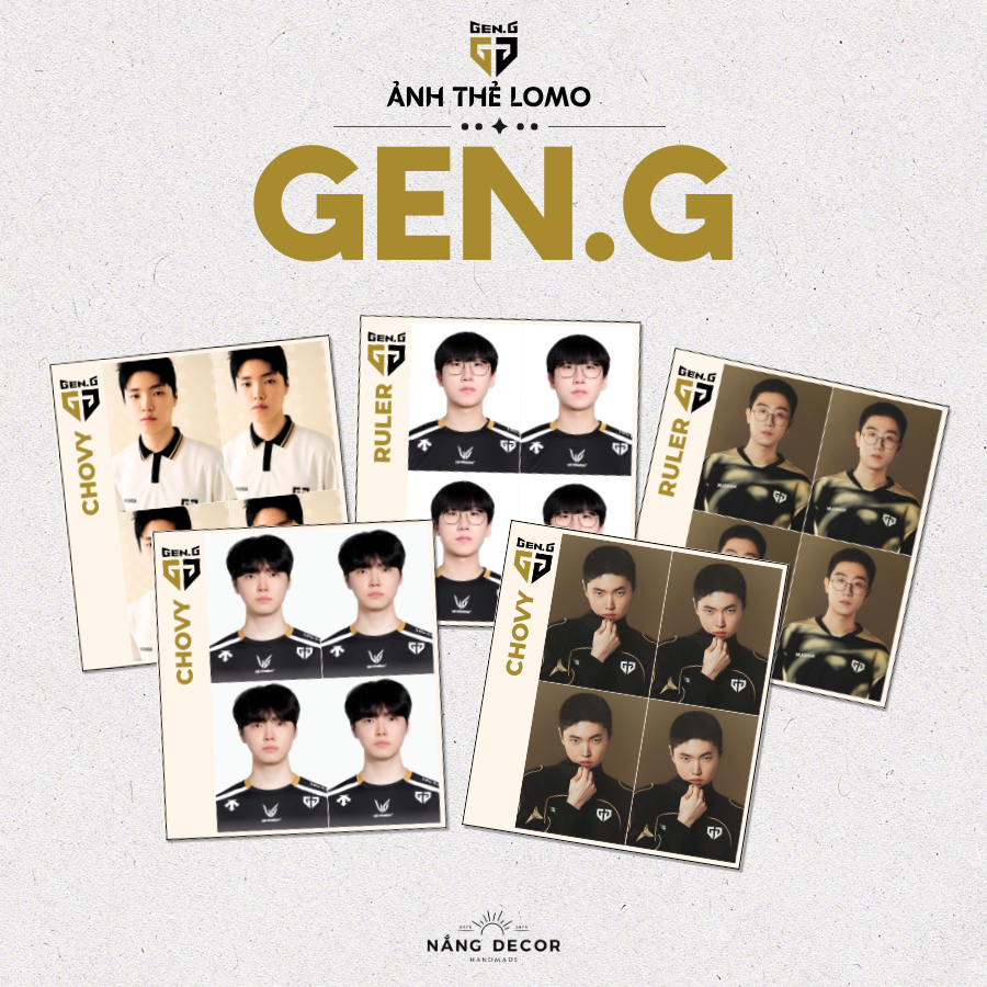 [Ho Chi Minh City] ภาพถ่ายการ์ดตกแต่ง GEN.G (โชวี่, ไม้บรรทัด,...) (LOL) สมาชิกเต็ม ขนาด 3 x 4ซม | S