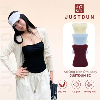 [เสื้อ 2 ชั้นไม่เปิดเผย] JUSTDUN 5C Bodycon Slim Tube Top - Basic เรียบ ยืด ผ้าคอตตอนเนื้อนุ่ม