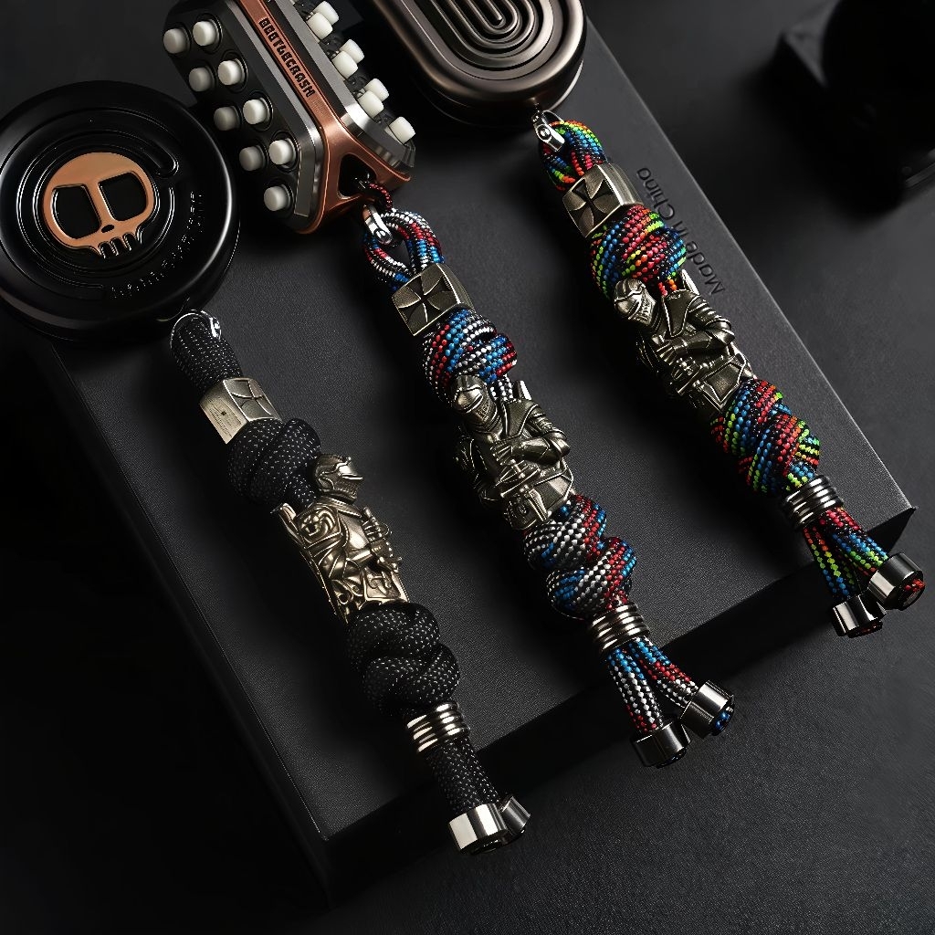 Paracord with Knight beads - EDC Fidget Toy พวงกุญแจ อุปกรณ์เสริมปิคนิค