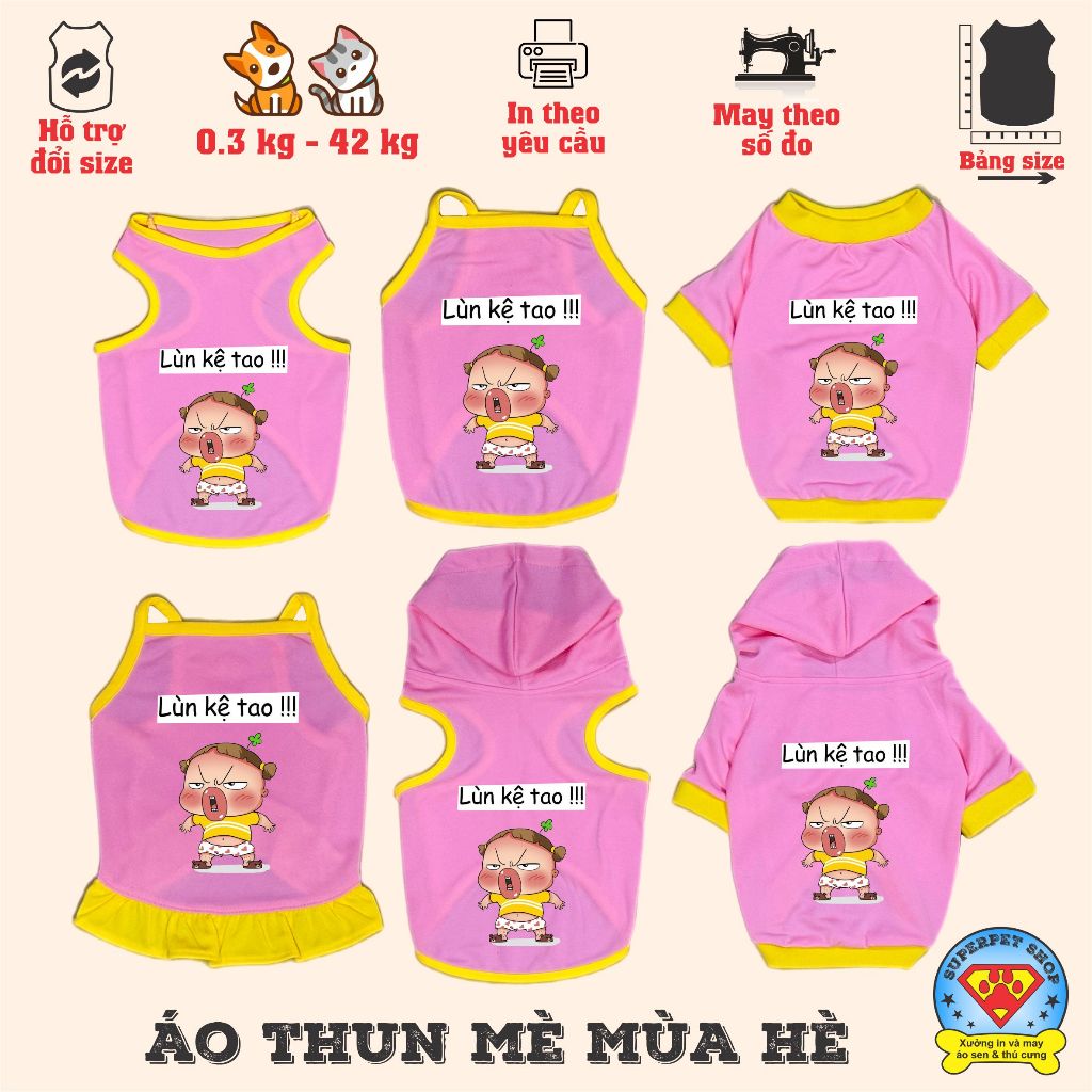เสื้อสุนัขและแมวฤดูร้อน - QUNH AKA DWARF SHELF TAO - PINK - Superpet Shop