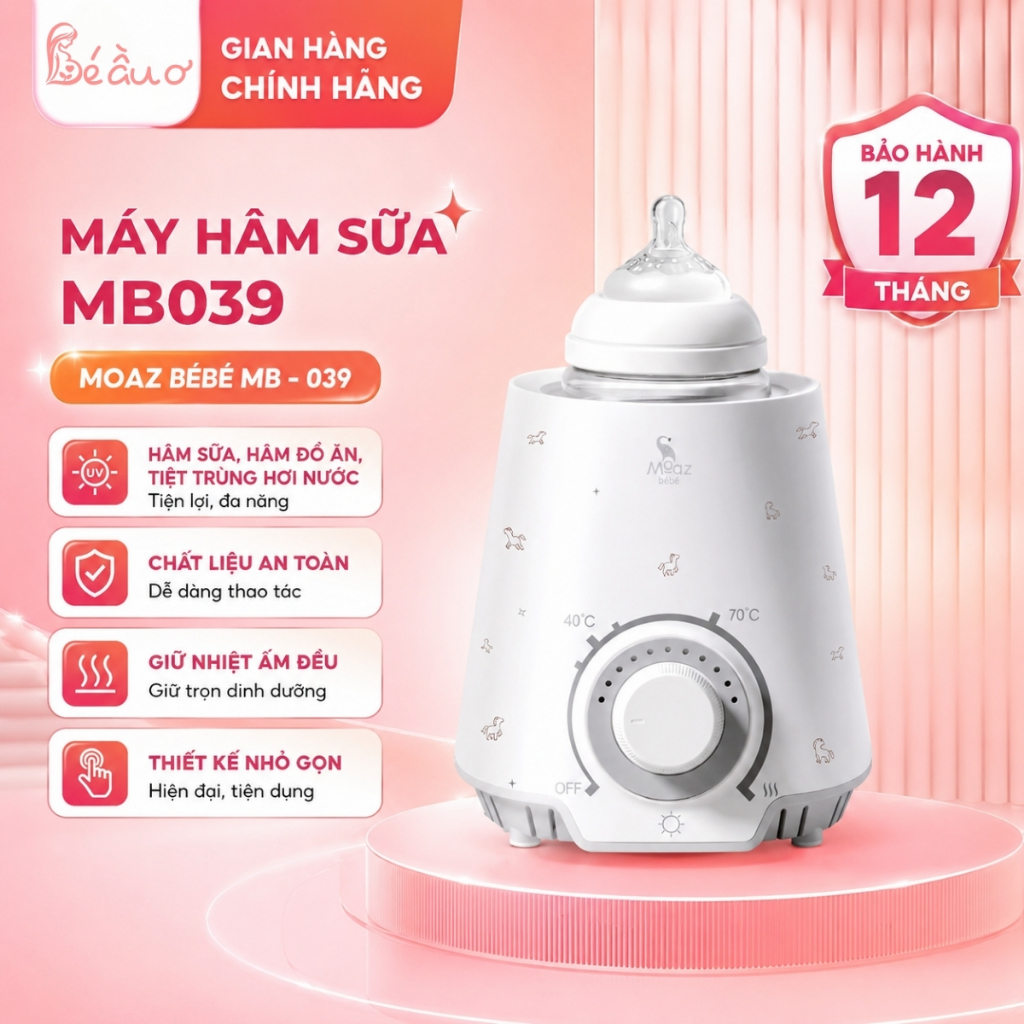 Moaz เครื่องอุ่นนมเด็กสําหรับแม่และเด็ก MB039 Steam Warming Temperature Balance 220W