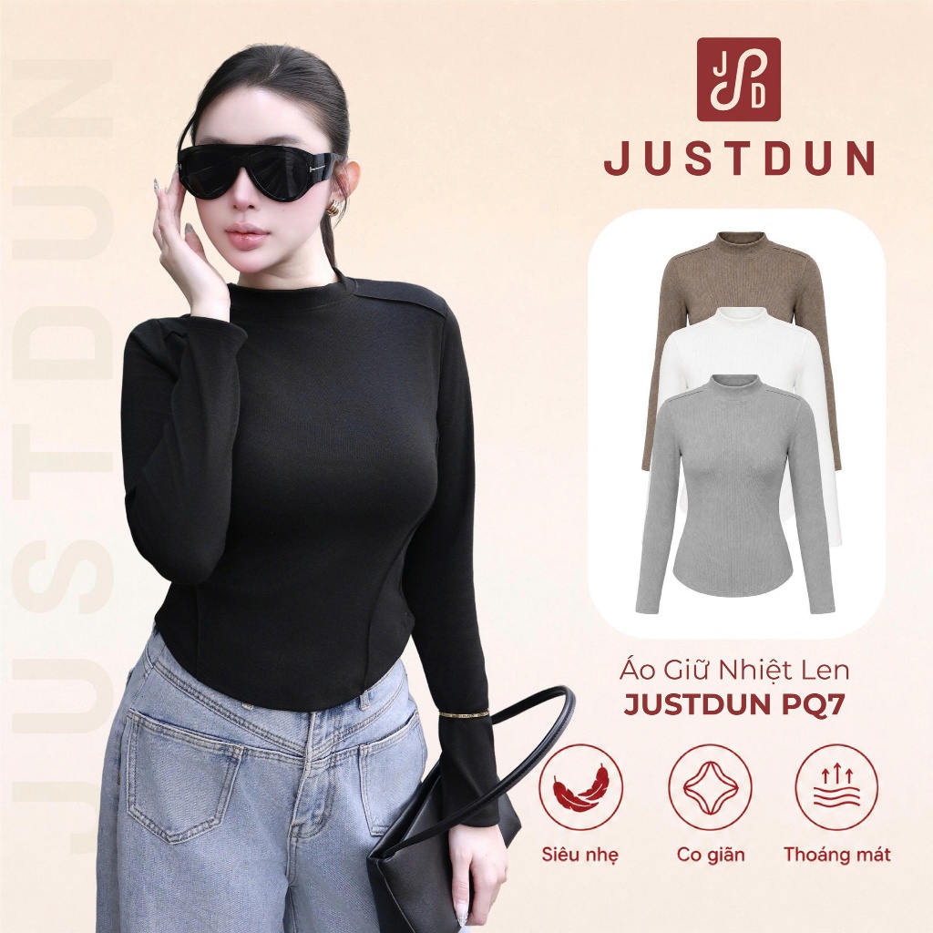 JUSTDUN PQ7 Rabbit Fur Thermal Jacket - Fantasy Long Sleeve Bodycon Thermal Jacket 3 ซม.คอปกสูง