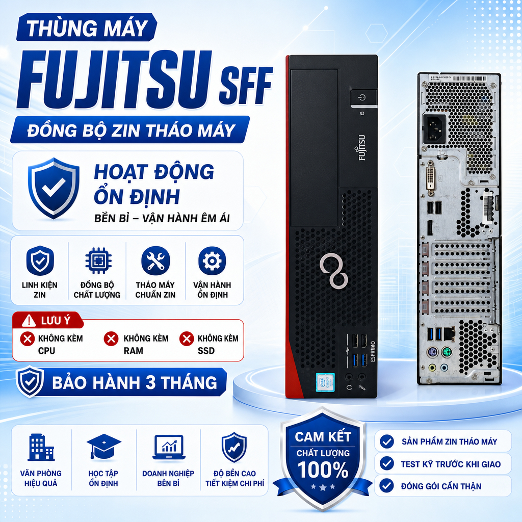 Fujitsu SFF Case Synchronized Zinc ถอดแยกชิ้นส่วน - เฉพาะเคสหลักแบบไม่มี CPU RAM SSD - 3 เดือน