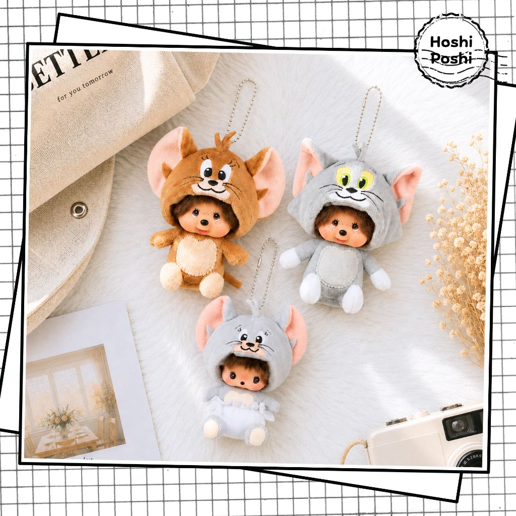 พวงกุญแจ Monchhichi - พวงกุญแจ Tom and Jerry x Monchhichi