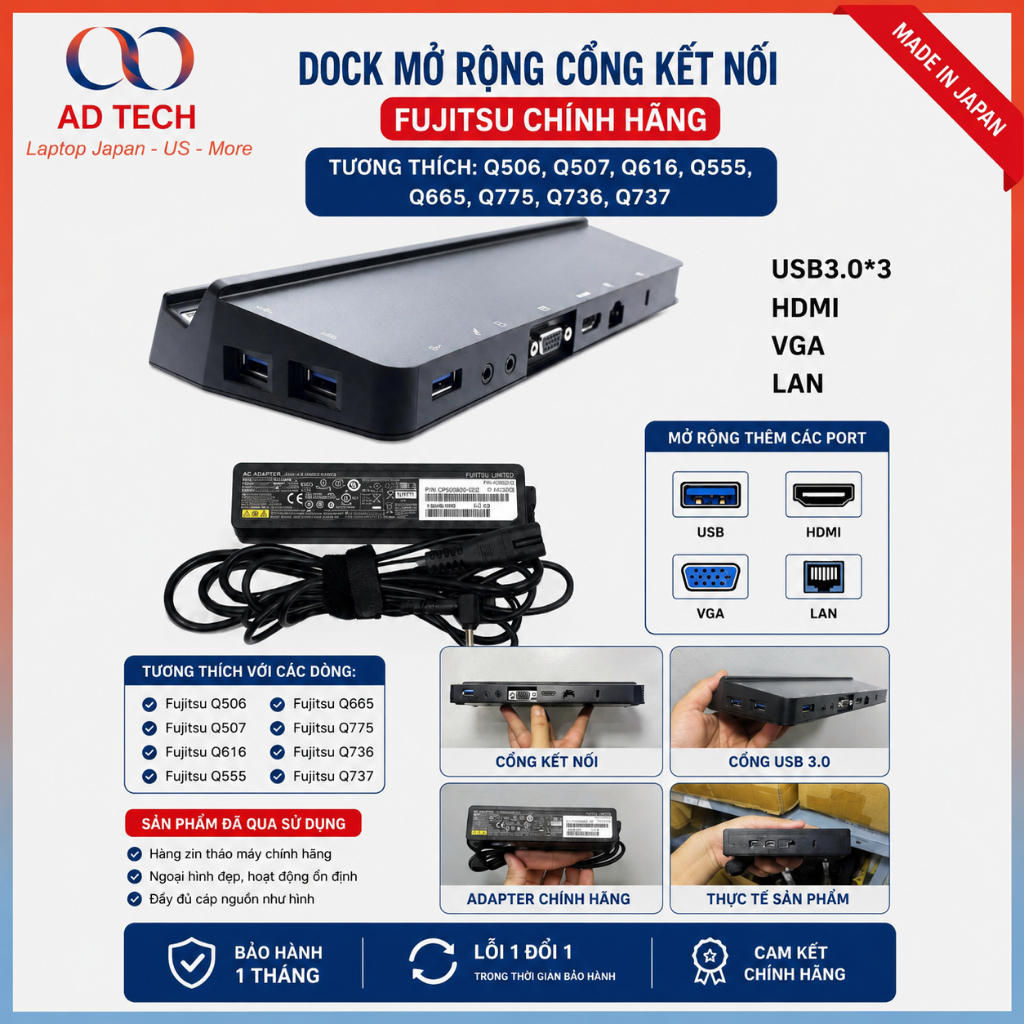 แท่นขยายพอร์ตสําหรับ Fujitsu Q509 Q5010 Q738 Q739 ญี่ปุ่น