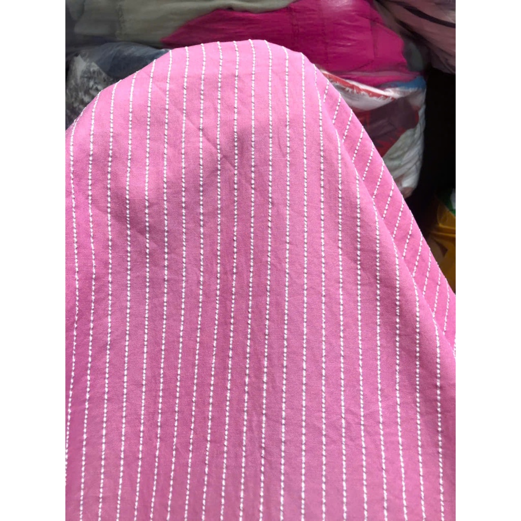 E659 - ผ้าปักลายทาง 1cm (1m x 1.5m) ไม่ยืด
