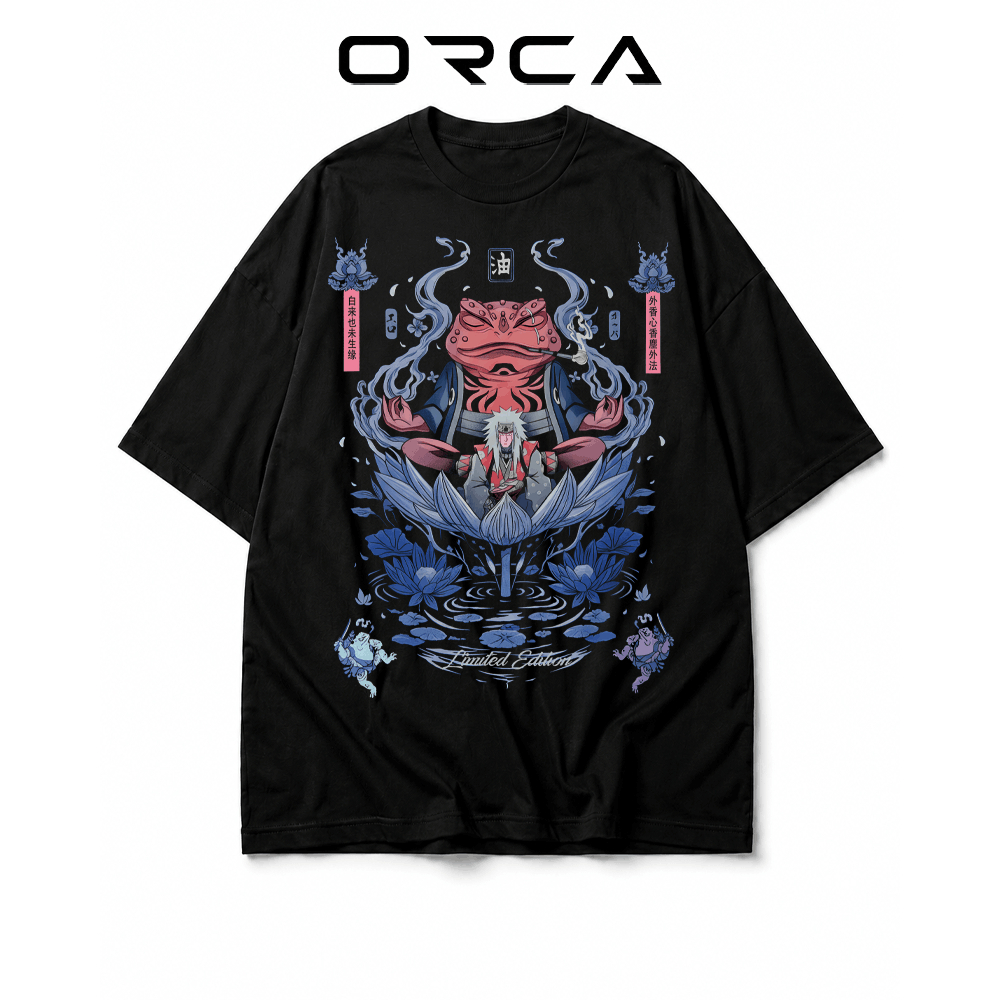 เสื้อยืด Orca พิมพ์ลาย Jiraiya Gamabunta Naruto - ผ้าคอตตอนคุณภาพสูง - ORCA996