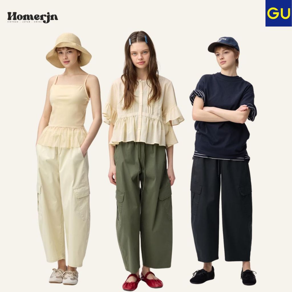 [GU JAPAN] GU Cargo Barrel Ankle Pants กางเกงคาร์โก้ข้อเท้าโค้งผู้หญิง