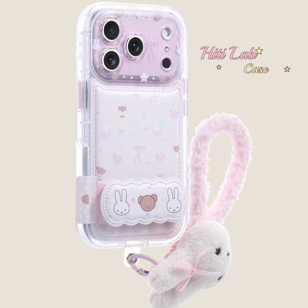 [WITH HOLDER] เคส IPhone Miffy พร้อมสายกันกระแทกแบบเต็มสําหรับการป้องกันโทรศัพท์ที่ครอบคลุม