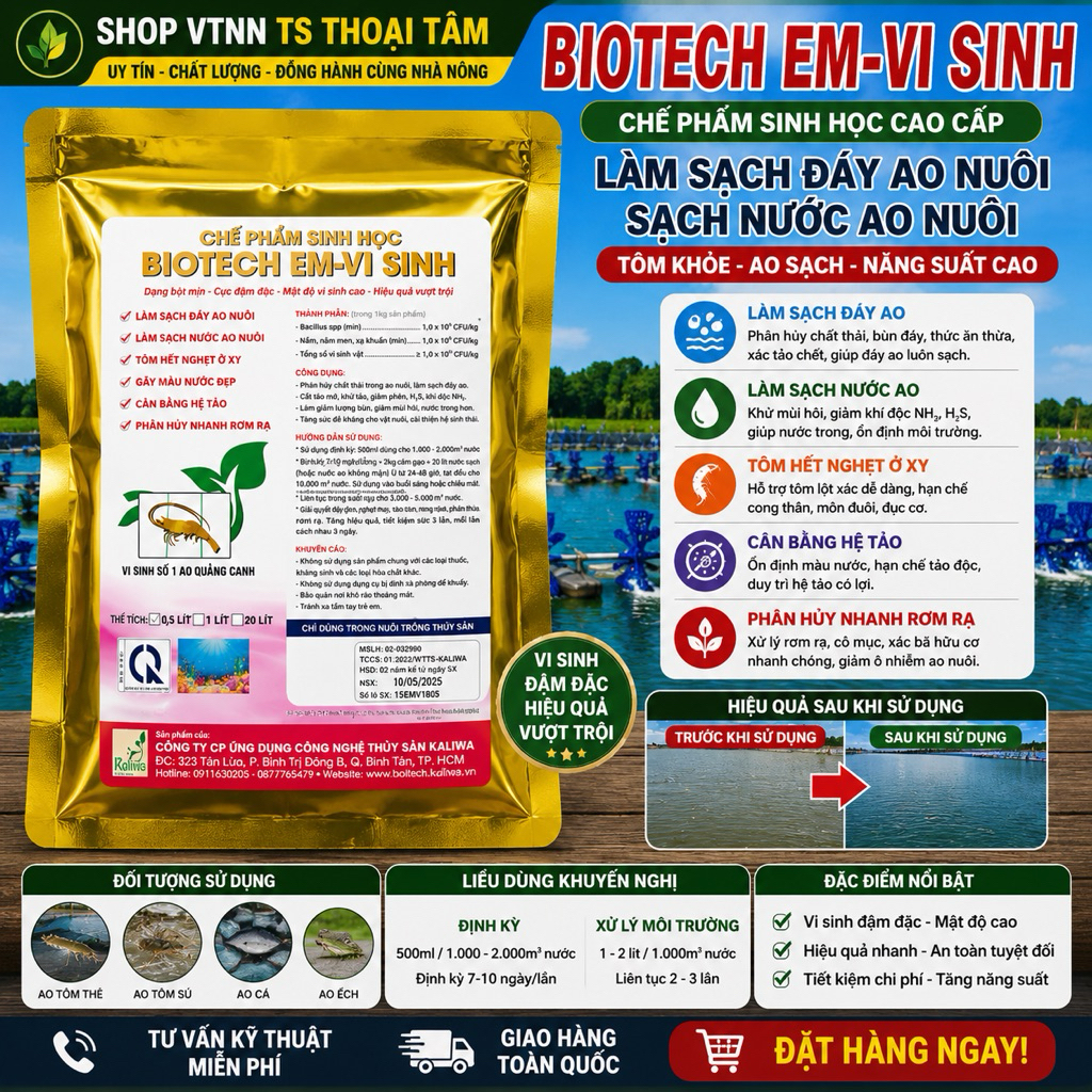 BIOTECH EM-MICERY ทําความสะอาดก้นบ่อ ทําความสะอาดน้ําบ่อ