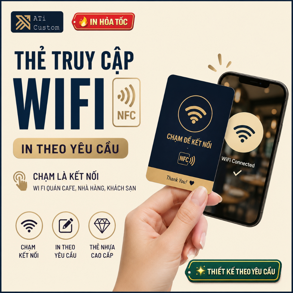 การ์ดการเข้าถึง NFC Wifi พิมพ์บน Demand - สําหรับการเชื่อมต่อ Android Touch WiFi พิมพ์รหัส QR - AtiC