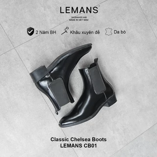 Chelsea Boots Classic LEMANS CB01 รองเท้าหนังวัวพร้อมพื้นรองเท้าส้นสูง 5 ซม. LEMANS พิเศษส้นสูง 18 ซม. 24 เดือน