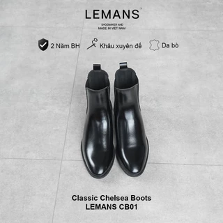 Chelsea Boots Classic LEMANS CB01 รองเท้าหนังวัวพร้อมพื้นรองเท้าส้นสูง 5 ซม. LEMANS พิเศษส้นสูง 18 ซม. 24 เดือน