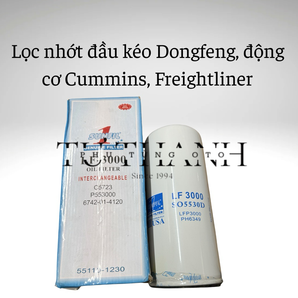กรองน้ํามันรถแทรกเตอร์ Dongfeng เครื่องยนต์ Cummin Freightliner - LF3000