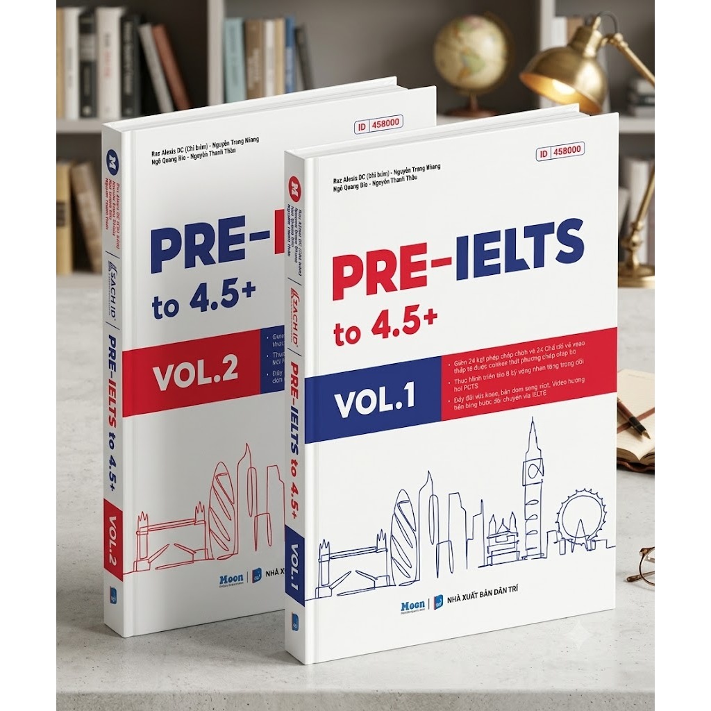 หนังสือ ID - [2025-2026] - Pre - Ielts to 4.5+ - รองพื้นสําหรับผู้เริ่มต้นฝึกหัด IELTS