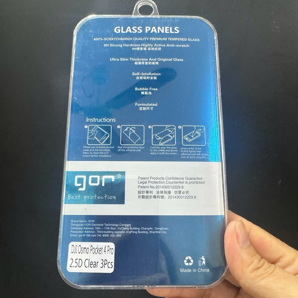 [DJ Osmo Pocket 4 pro] Set 3 GOR Camera Tempered Glass for DJ Osmo Pocket 4 pro Camera Ultra Thin, A