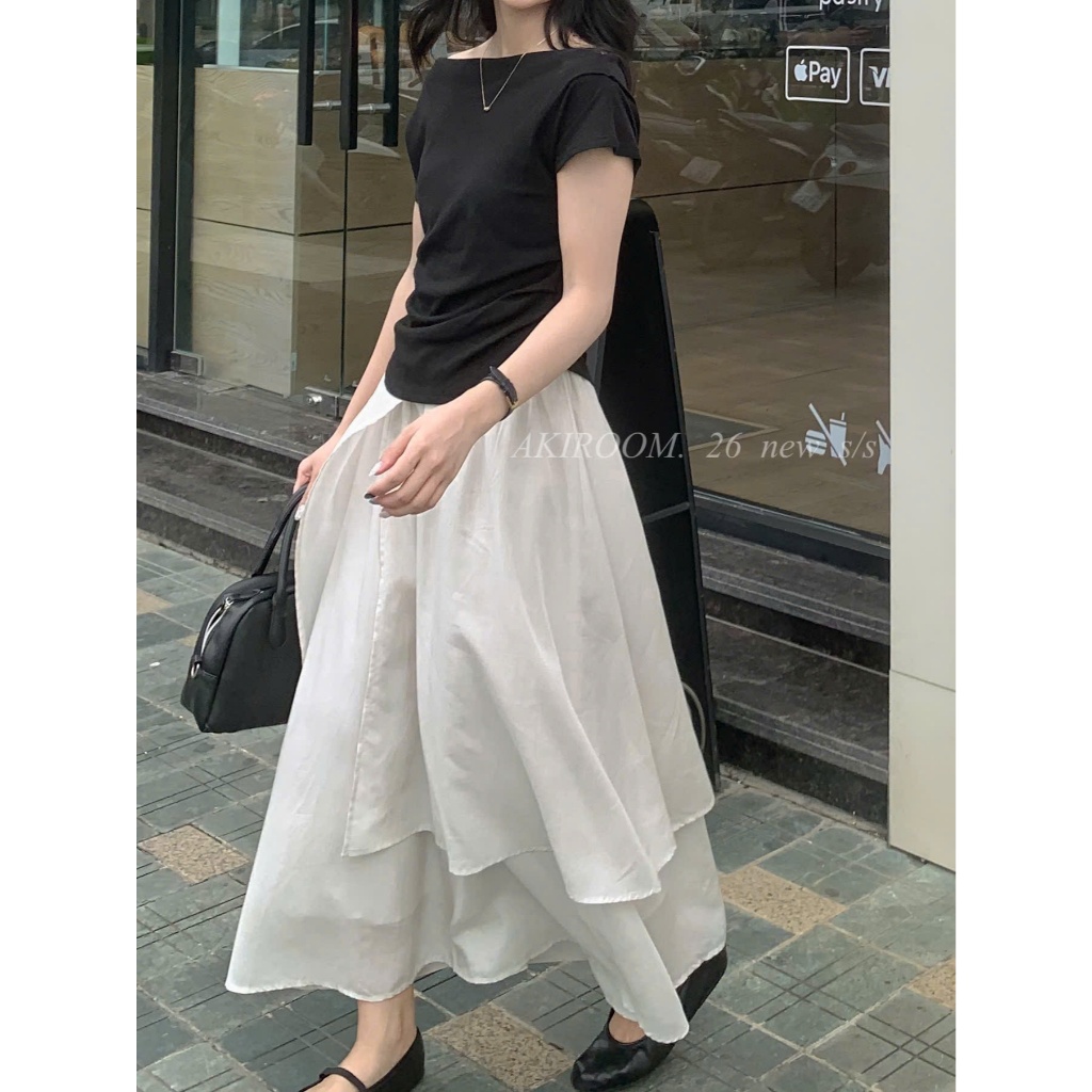 อากิรูม | กระโปรงยาวเอวยางยืด 6616