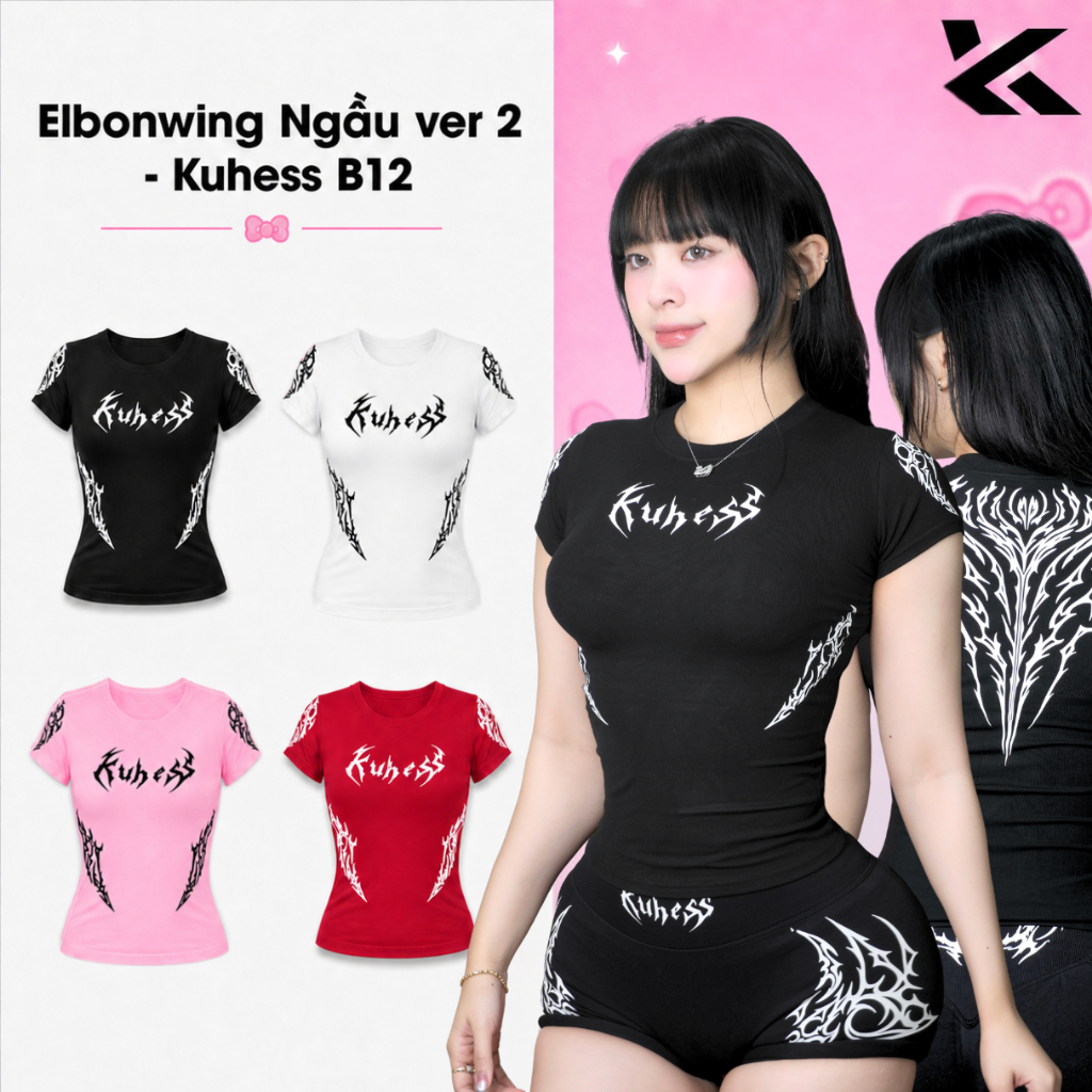 Babytee Gym Shirt Womens Bodycon Cotton Elbonwing Cool ver 2 Ton V1 - Kuhess B12