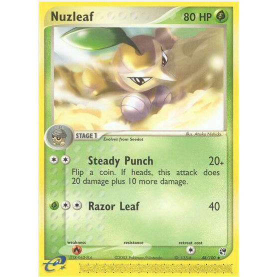 [การ์ดโปเกมอน TCG] Nuzleaf - 48/100 - Uncommon