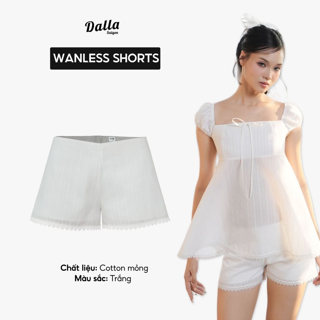 DALLA กางเกงขาสั้นลูกไม้ (Q12)
