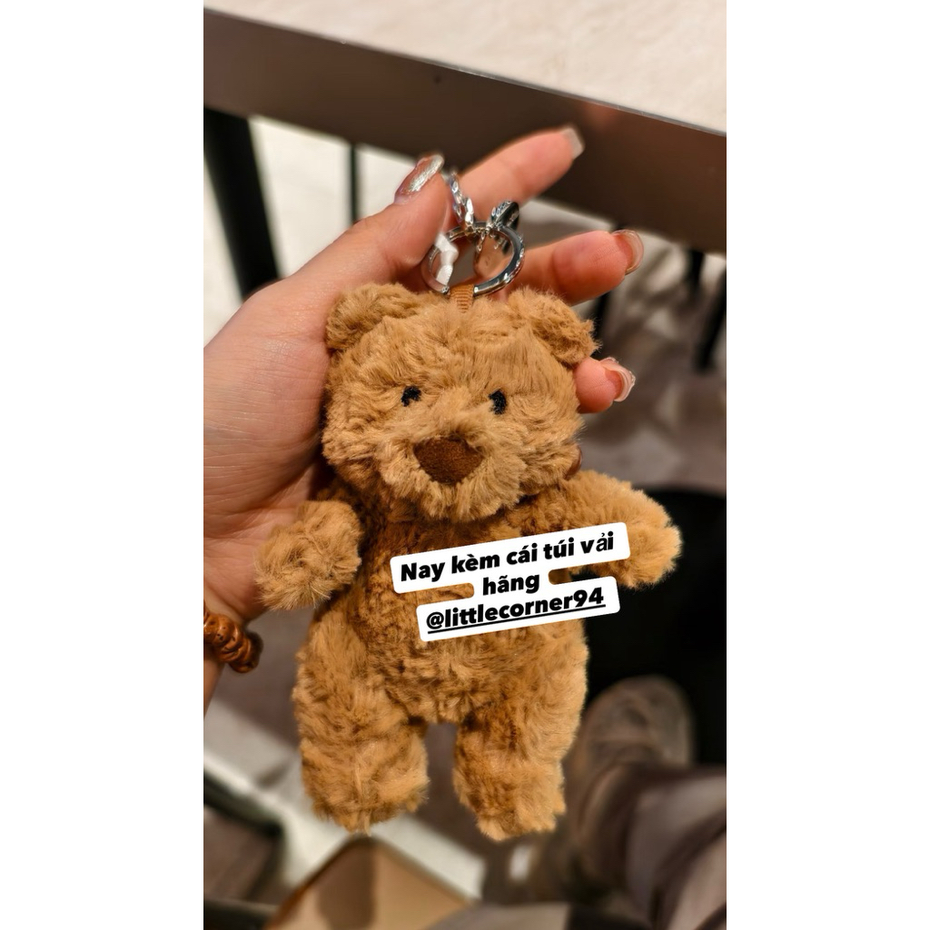 AUTH BILL AMERICAN JELLYCAT BEAR KEYCHAIN WITH BRAND CLOTH BAG