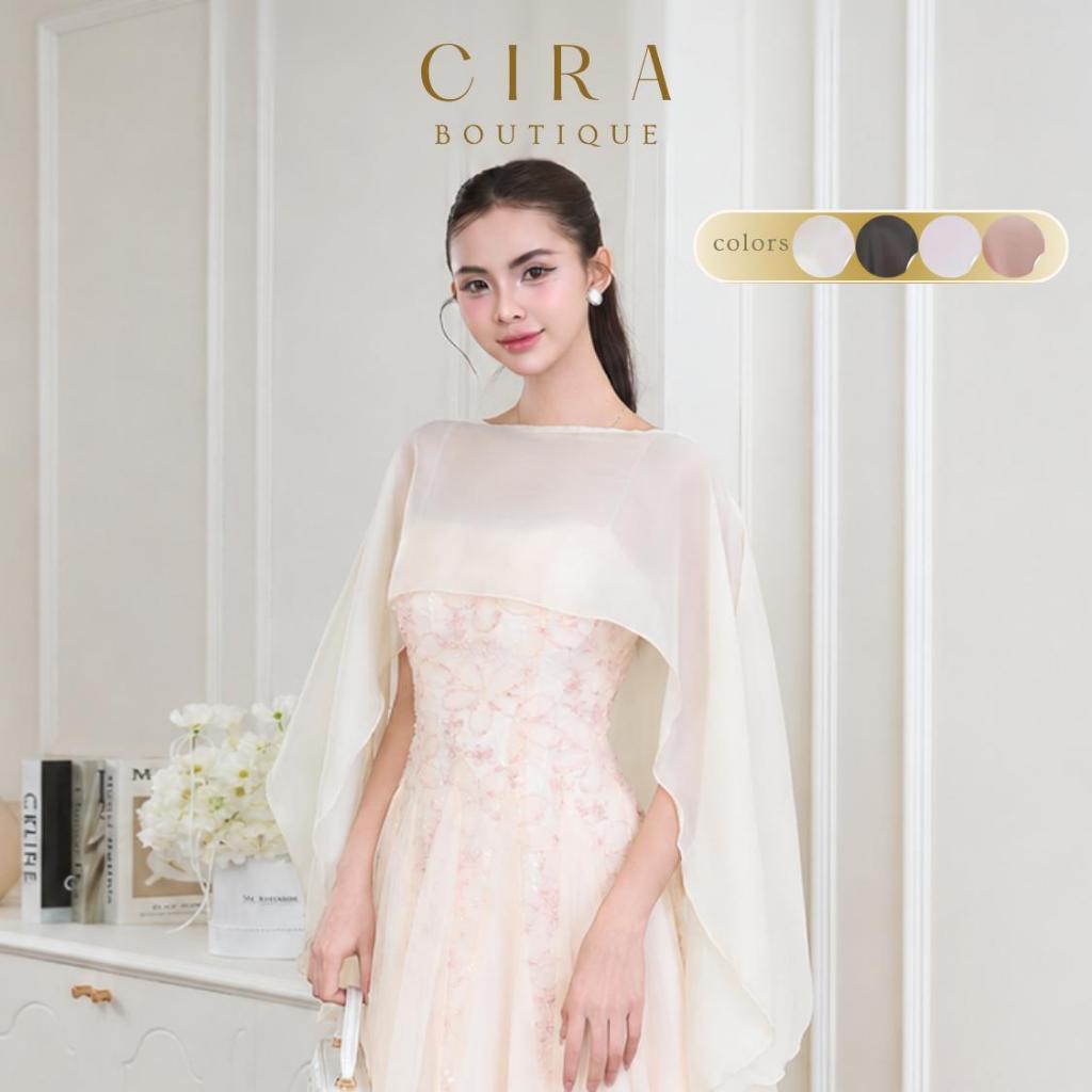 ผ้าคลุมผ้าคลุมไหล่ผ้าชีฟองเมทัลลิก Elegant Biceps Cira Boutique K0001