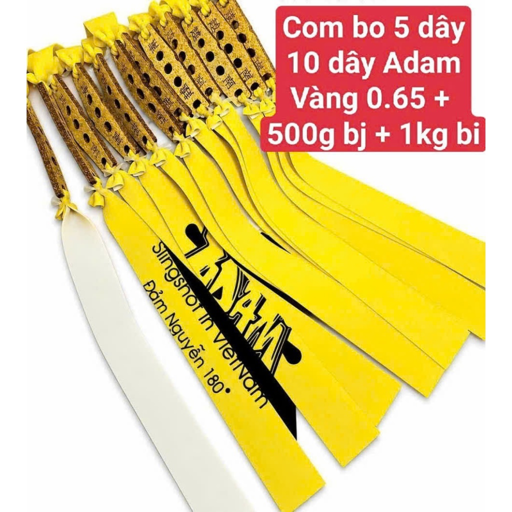 COM BO 5-10 GOLD ADAM STRINGS 0.65 BROWN LEATHER COLON WITH CHINESE LETTERS + 500g + จักรยาน 1 KG BR