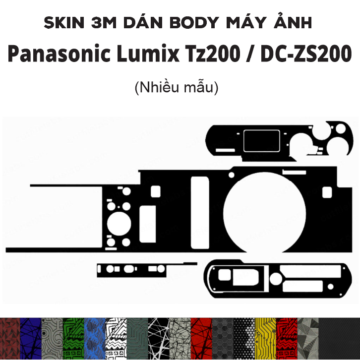 Panasonic Lumix DC-ZS200 / TZ200 3M สติ๊กเกอร์สกิน (หลายรุ่น) | สติ๊กเกอร์กันรอยตัวกล้อง Zs200
