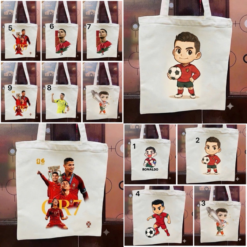 กระเป๋าผ้าแคนวาส Ronaldo / กระเป๋า Ronaldo cr7 / กระเป๋านักฟุตบอล Cr7 Ronaldo