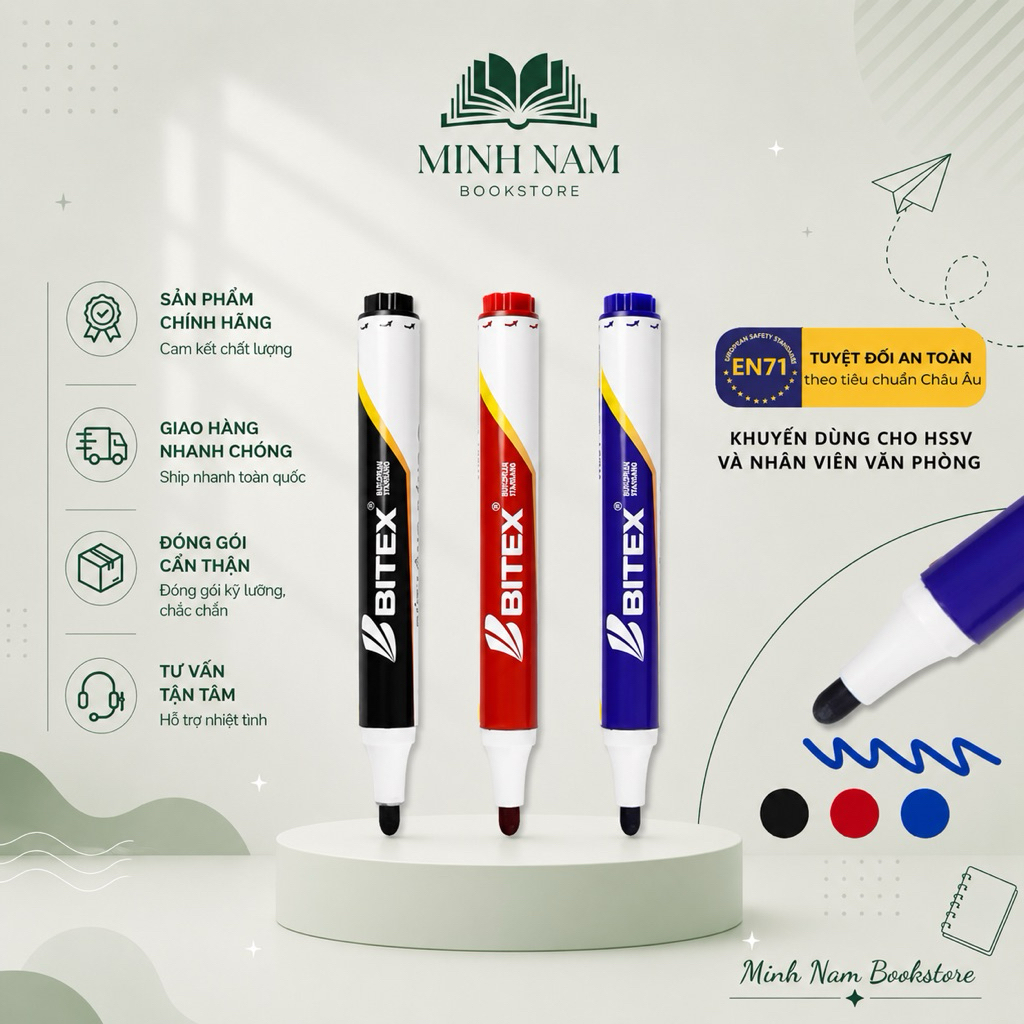 กล่อง10เครื่องหมายไวท์บอร์ด กัด WB01 พร้อมหมึก3สี สีน้ําเงิน/ดํา/แดงปลายเรียบ ปลอดภัยต่อสุขภาพ