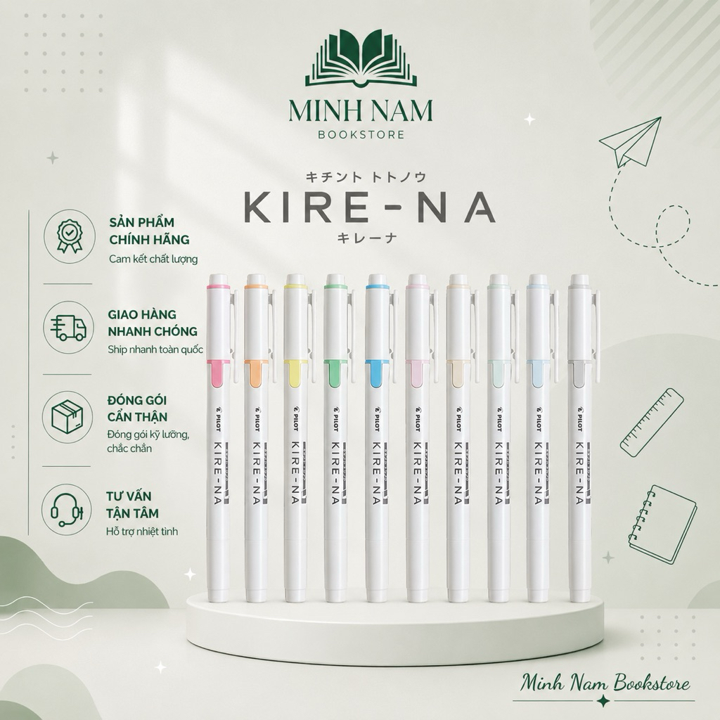 Pilot KIRE-NA Highlighter 2-tip Highlighter ปากกาลดเส้นเรียง ของแท้จากญี่ปุ่น